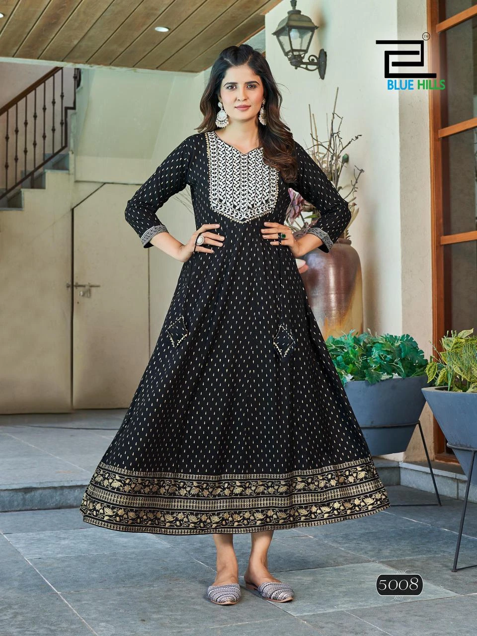 Blue Hills Walkway Vol 50 Rayon 14 Kg Wholesale Anarkali Gown Catalog — Wholesale Kurtis, Blue Hills wholesale from Surat - Gallery Image 4